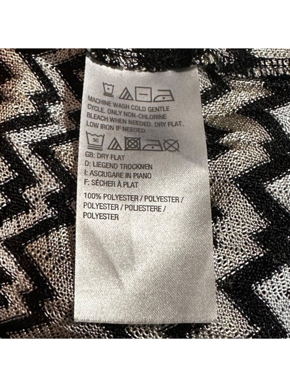 Susan Graver Women's Chevron Pattern Sheer Cardigan Jacket 2X Black Beige Travel - Picture 5 of 11